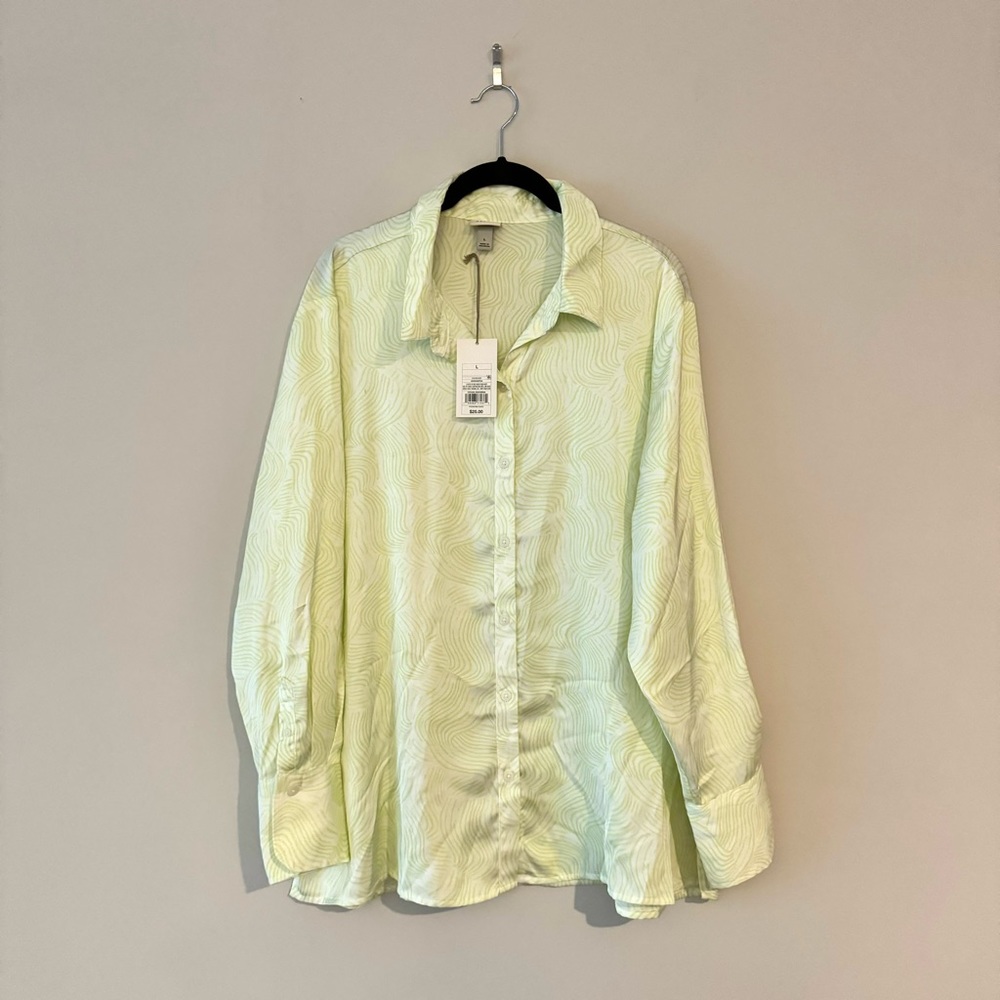 A New Day Oversized Satin Button Down